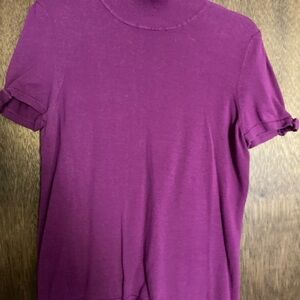 Chadwicks Short Sleeve Mock Neck Top in Purple